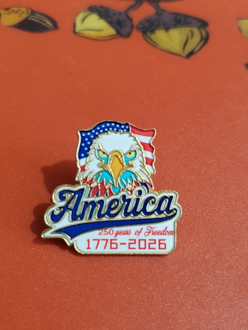America Eagle Enamel Pin - Patriotic Red White Blue